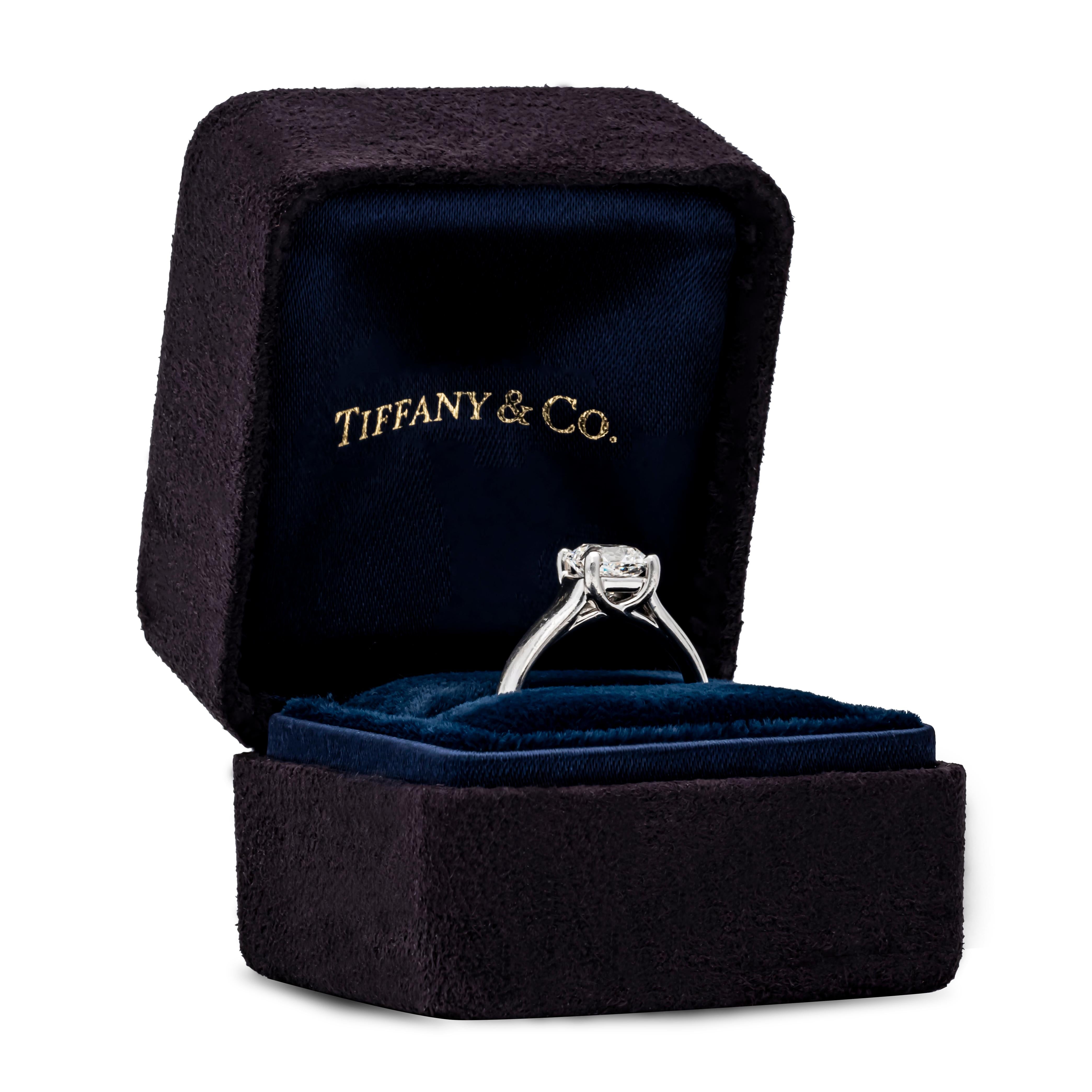 GIA Certified 1.08 Carats Radiant Cut Diamond Solitaire Engagement Ring by T&Co. For Sale 2