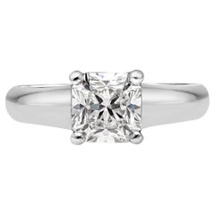 T&Co. Bague de fiançailles solitaire en diamant taille radiant de 1,08 carat certifié GIA