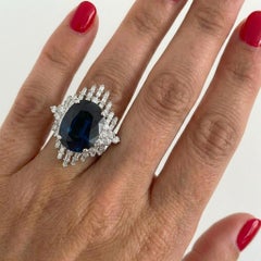 GIA Certified 10.80 Carat Natural No-Heat Sapphire Ring