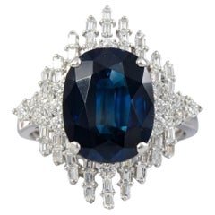 GIA Certified 10.80 Carat Natural No-Heat Sapphire Ring