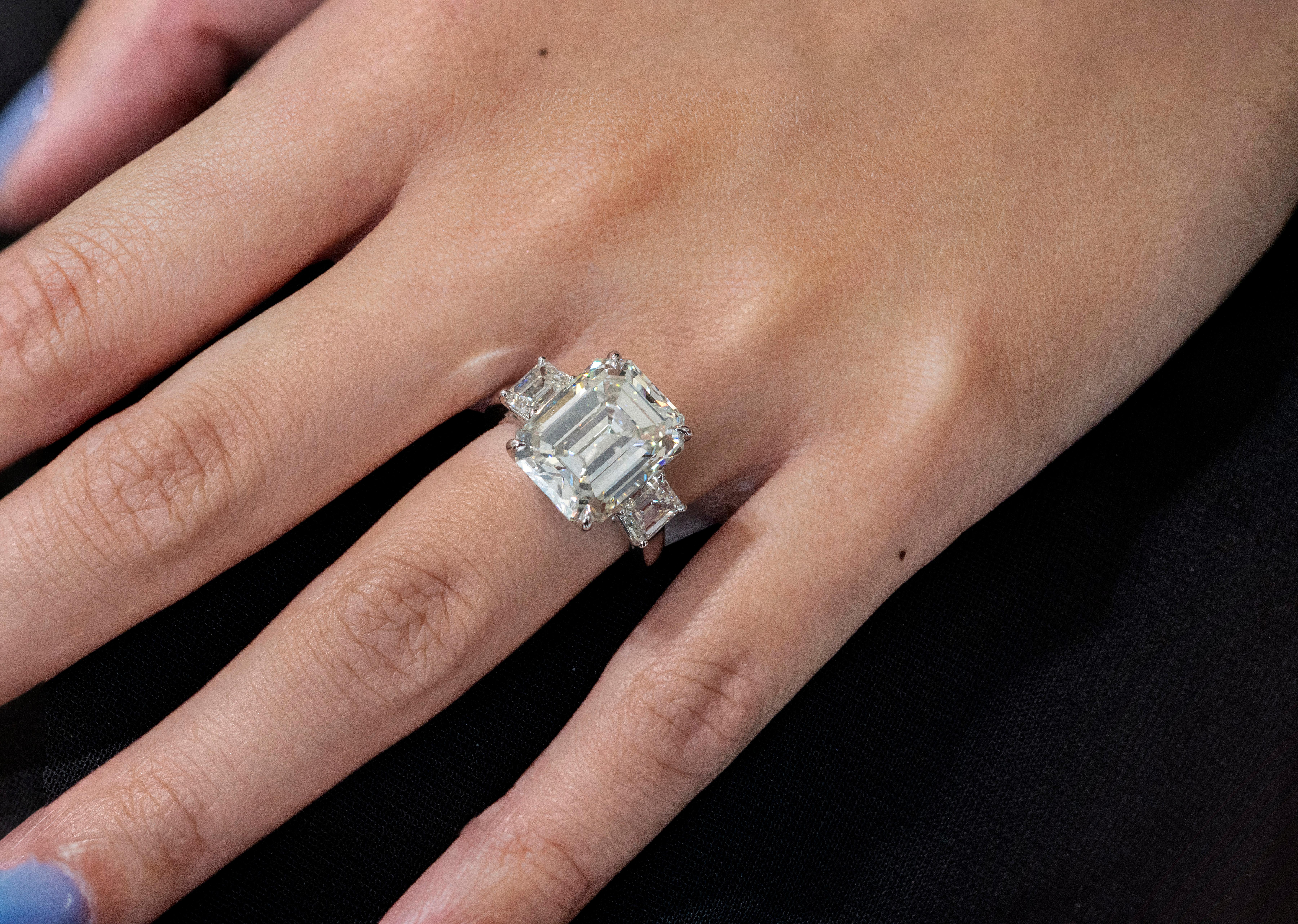small emerald cut diamond ring