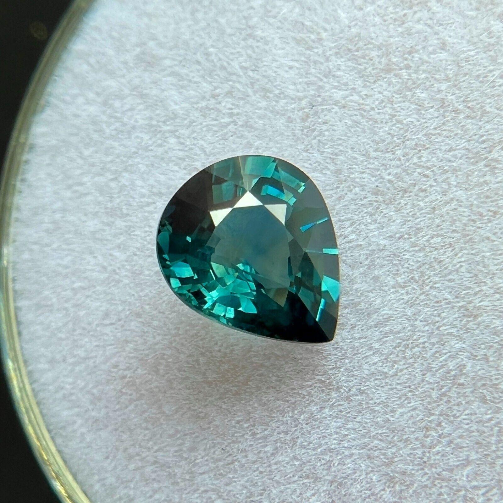 GIA CERTIFIED 1.08ct NATURAL Sapphire UNIQUE Green Blue Teal Pear Cut UNTREATED

Natural Fine Blue Green Teal GIA Certified Untreated Sapphire Gemstone.
Fine quality sapphire with a unique teal green blue colour.
1.08 Carat with very good clarity, a