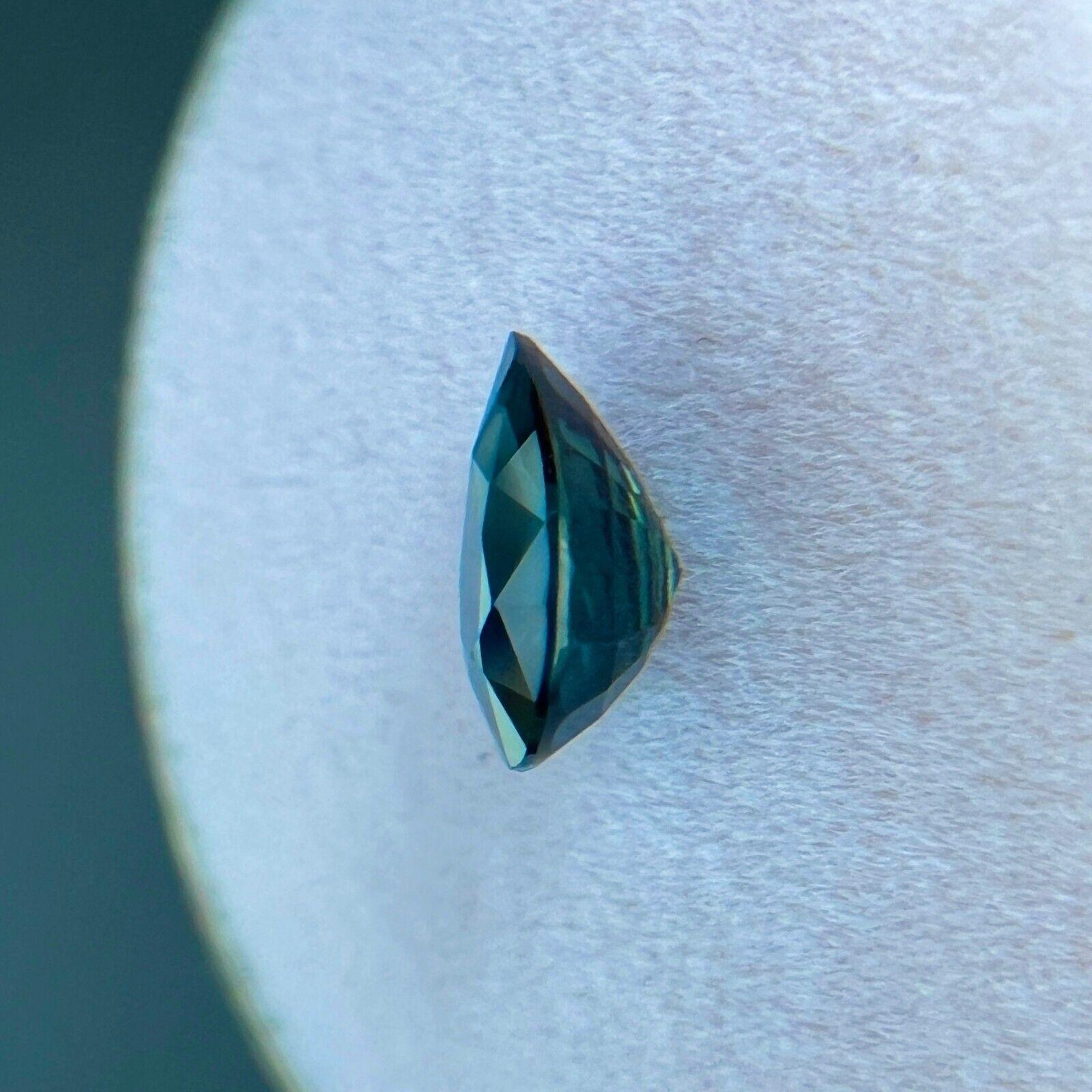 Gia Certified 1.08Ct Natural Untreated Green Blue Teal Pear Cut Sapphire For Sale 2