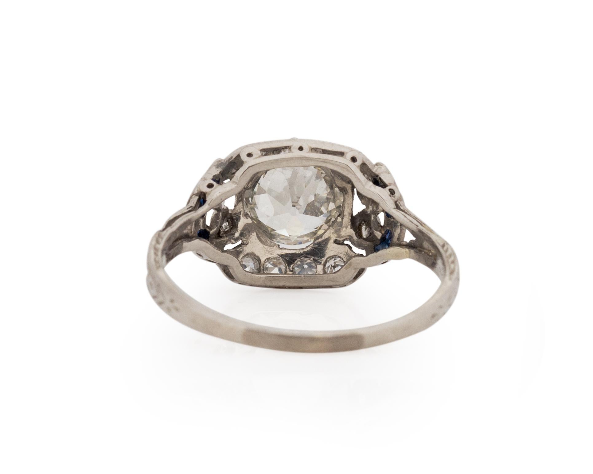 GIA Certified 1.09 Carat Art Deco Diamond Platinum Engagement Ring In Good Condition For Sale In Atlanta, GA