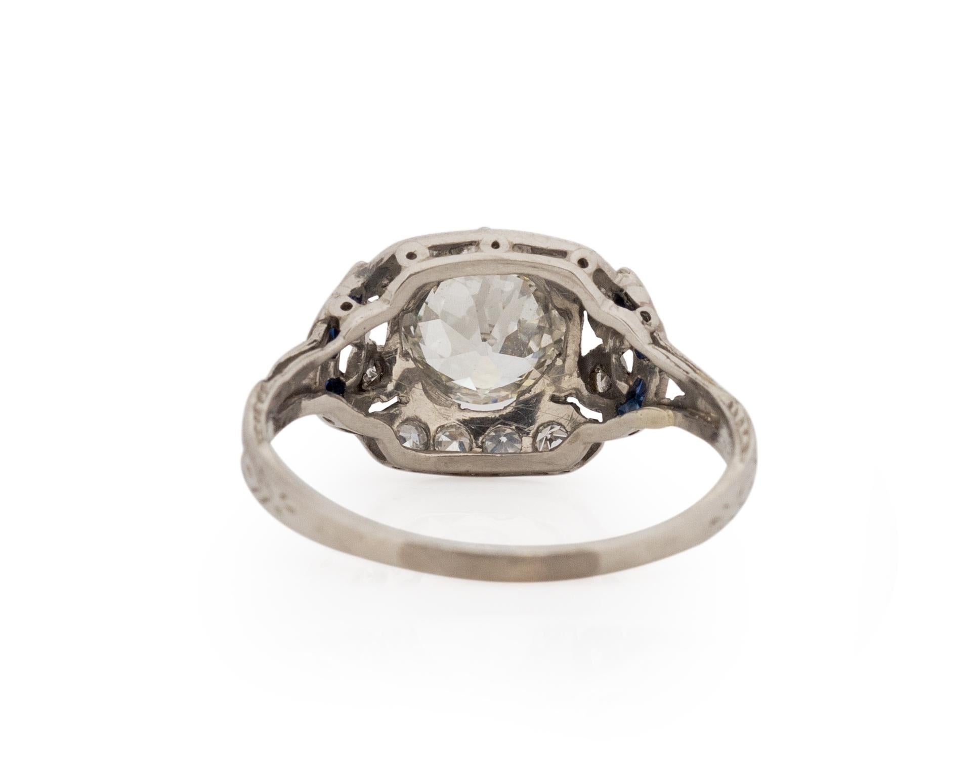 GIA Certified 1.09 Carat Art Deco Diamond Platinum Engagement Ring In Good Condition For Sale In Hicksville, NY