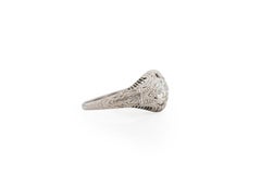 GIA Certified 1.09 Carat Edwardian Diamond Platinum Engagement Ring