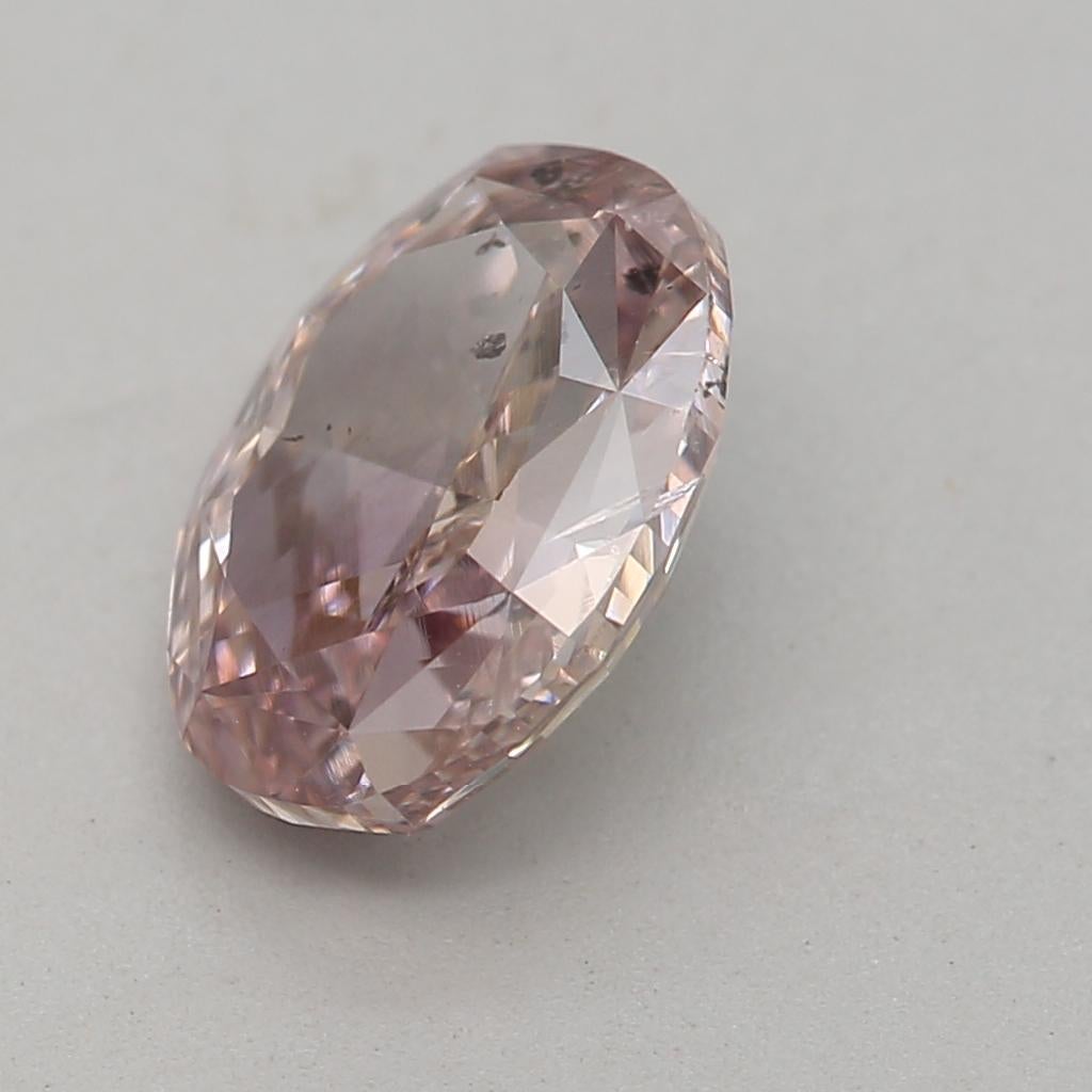 Taglio ovale Diamante certificato GIA da 1,09 carati Fancy Brown Pink con purezza I1 in vendita