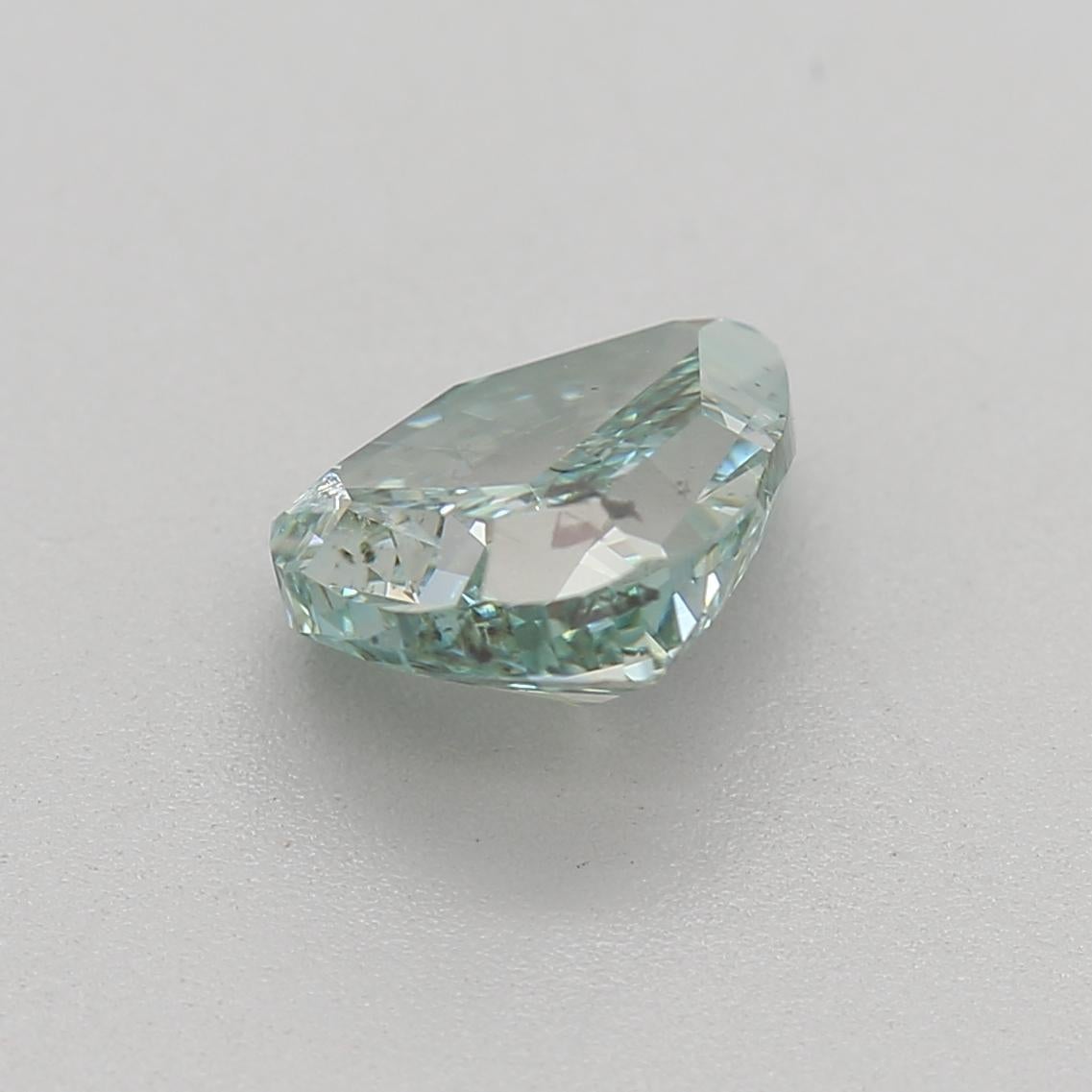 Pear Cut GIA Certified 1.09 Carat Fancy Deep Bluish Green I1 Clarity Diamond For Sale