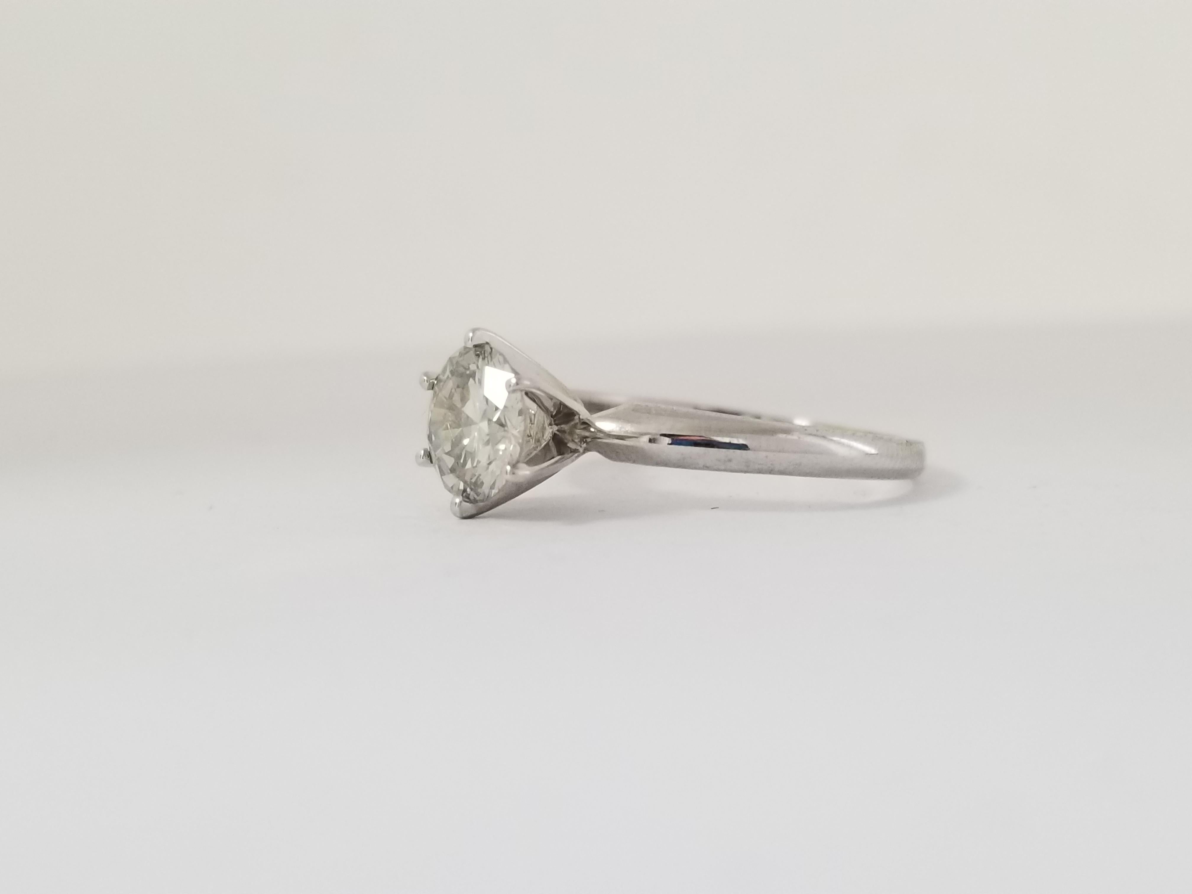 GIA 1,09 Carat Diamant rond de couleur naturelle grise Bague en or blanc 14k Neuf - En vente à Great Neck, NY