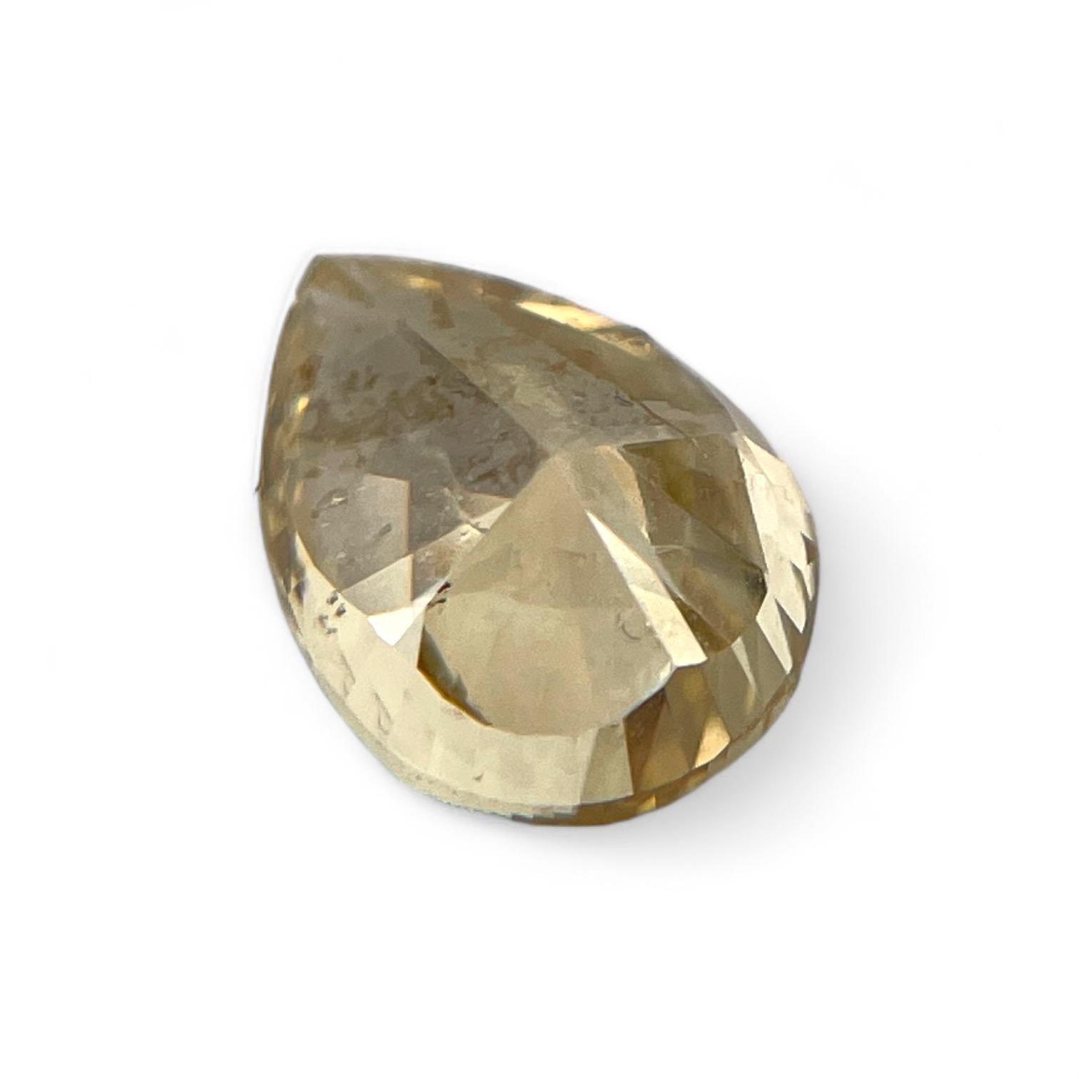 Moderno Diamante naturale di colore giallo bruno intenso a forma di pera certificato GIA da 1,09 carati in vendita