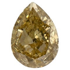 GIA Certified 1.09 Carat Pear Shape Fancy deep Brownish Yellow Natural Diamond