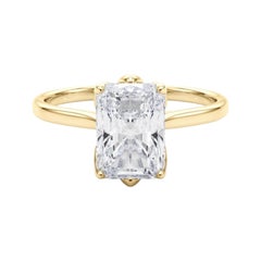 GIA Certified 1.09 Carat Radiant Solitaire Tulip Rose Diamond Ring