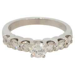 Bague de fiançailles en or 14 carats avec diamants ronds de 1,09 carat certifiés GIA