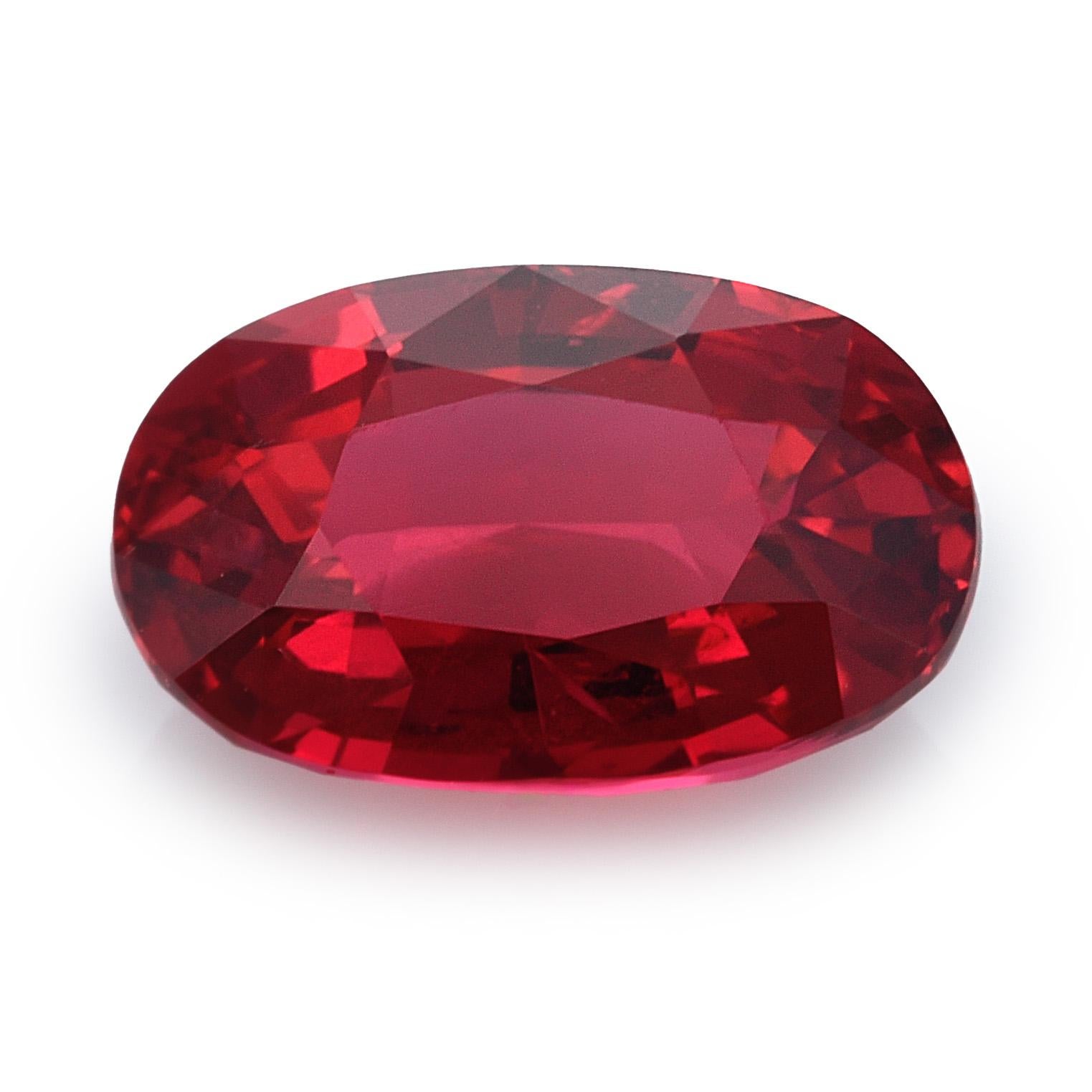 Women's or Men's GIA Certified 1.09 Carats Unheated Mozambique Ruby For Sale