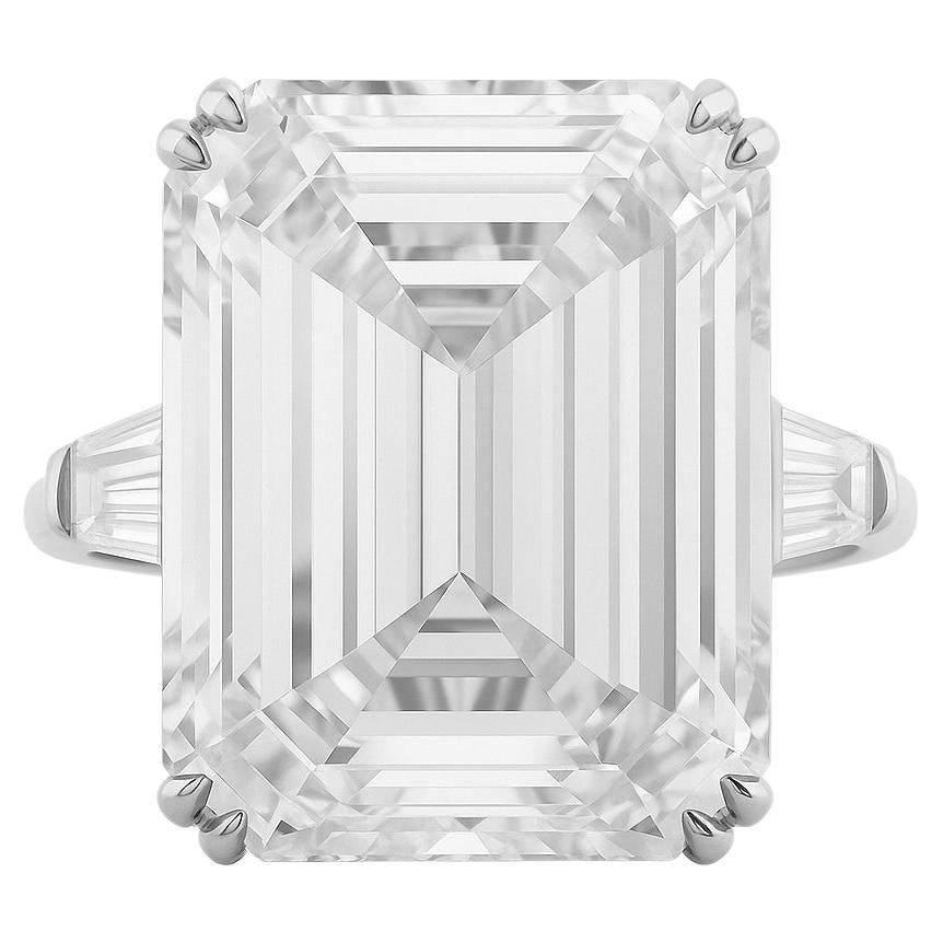 GIA Certified 10 Carat Emerald Cut Diamond Engagement Ring For Sale