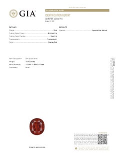 GIA Certified 10.92ct Oval Spessartine Garnet