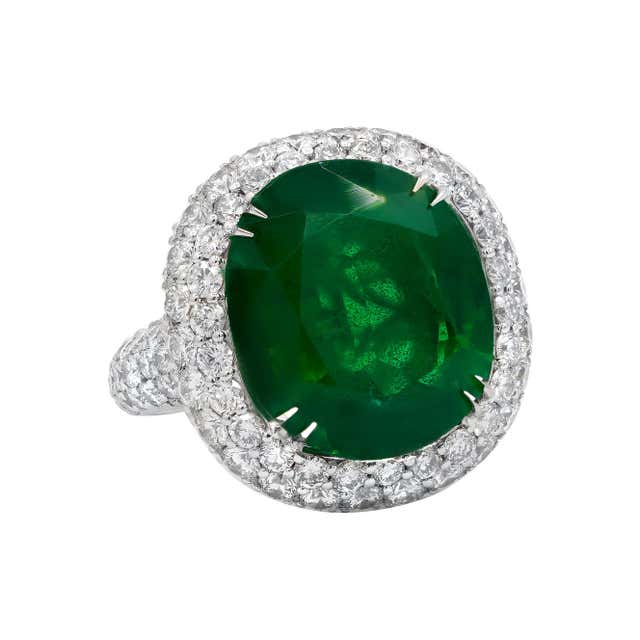 Platinum Colombian Green Emerald Ring For Sale at 1stDibs | emerald ...