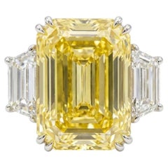 GIA Certified 10.96 Carat Natural Fancy Yellow Diamond Ring