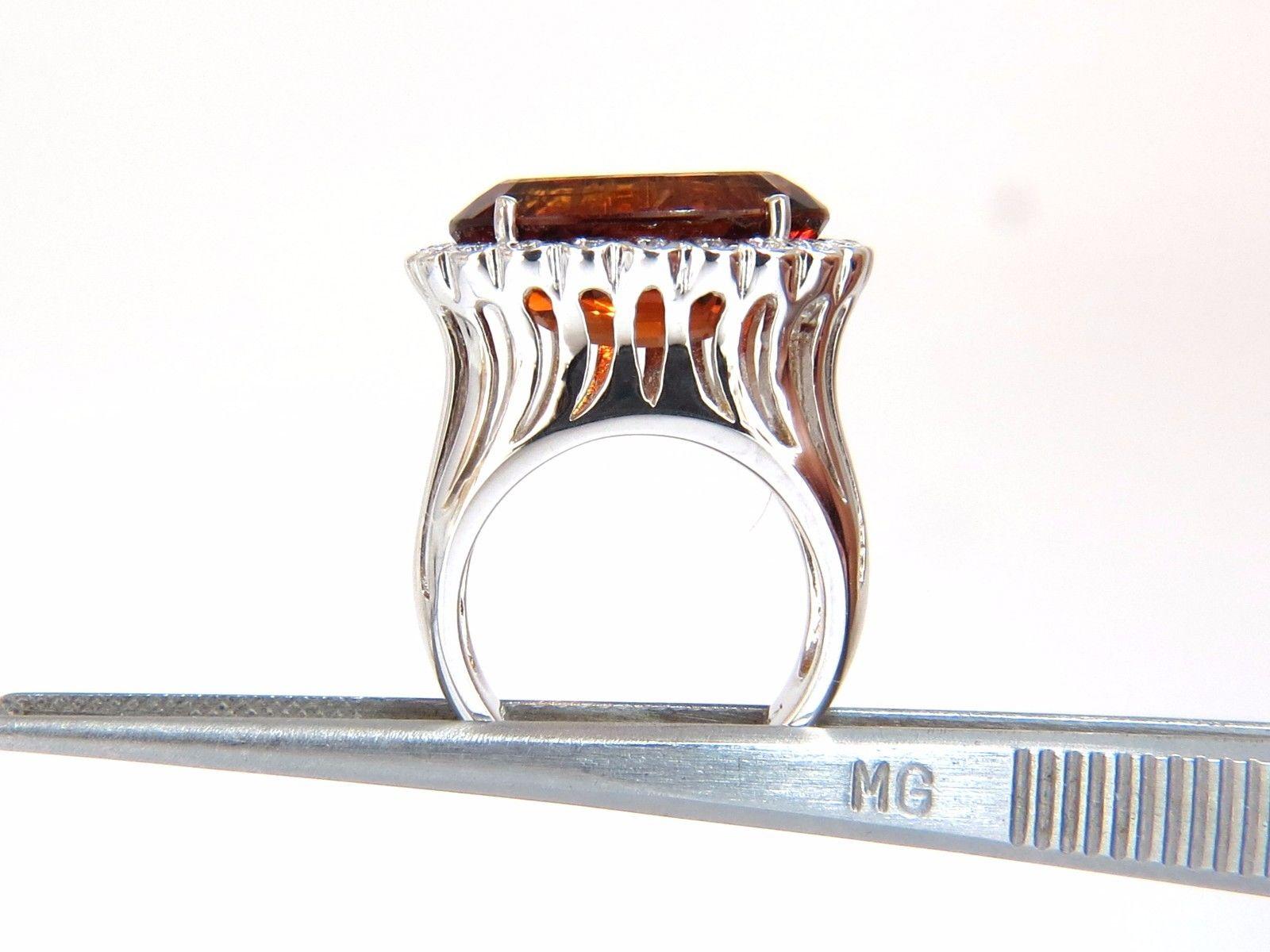 GIA Certified 10.98 Carat Natural Mandarine Citirne Diamond Ring 14 Karat In New Condition In New York, NY