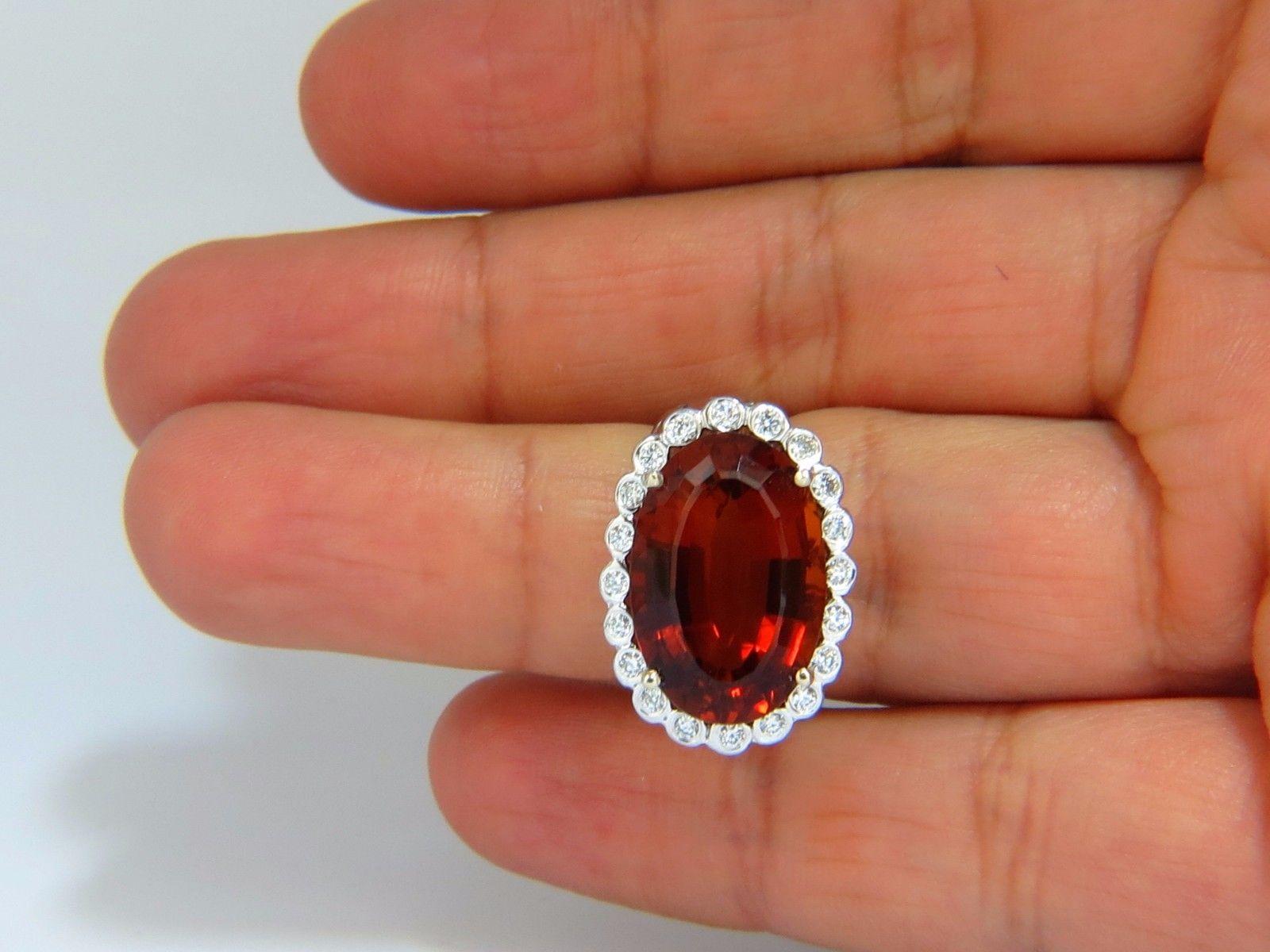 GIA Certified 10.98 Carat Natural Mandarine Citirne Diamond Ring 14 Karat 2