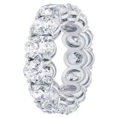 GIA Certified 10.98 Carat Oval Diamond Eternity Band Ring in Platinum