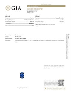 GIA Certified 10Ct Vivid Blue Sapphire Cushion Cut 13.8x9.2mm: Loose Gemstone