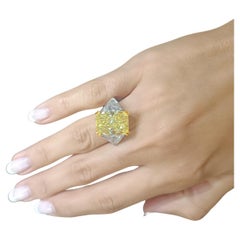 GIA Certified 8 Carat Fancy Yellow Diamond Ring