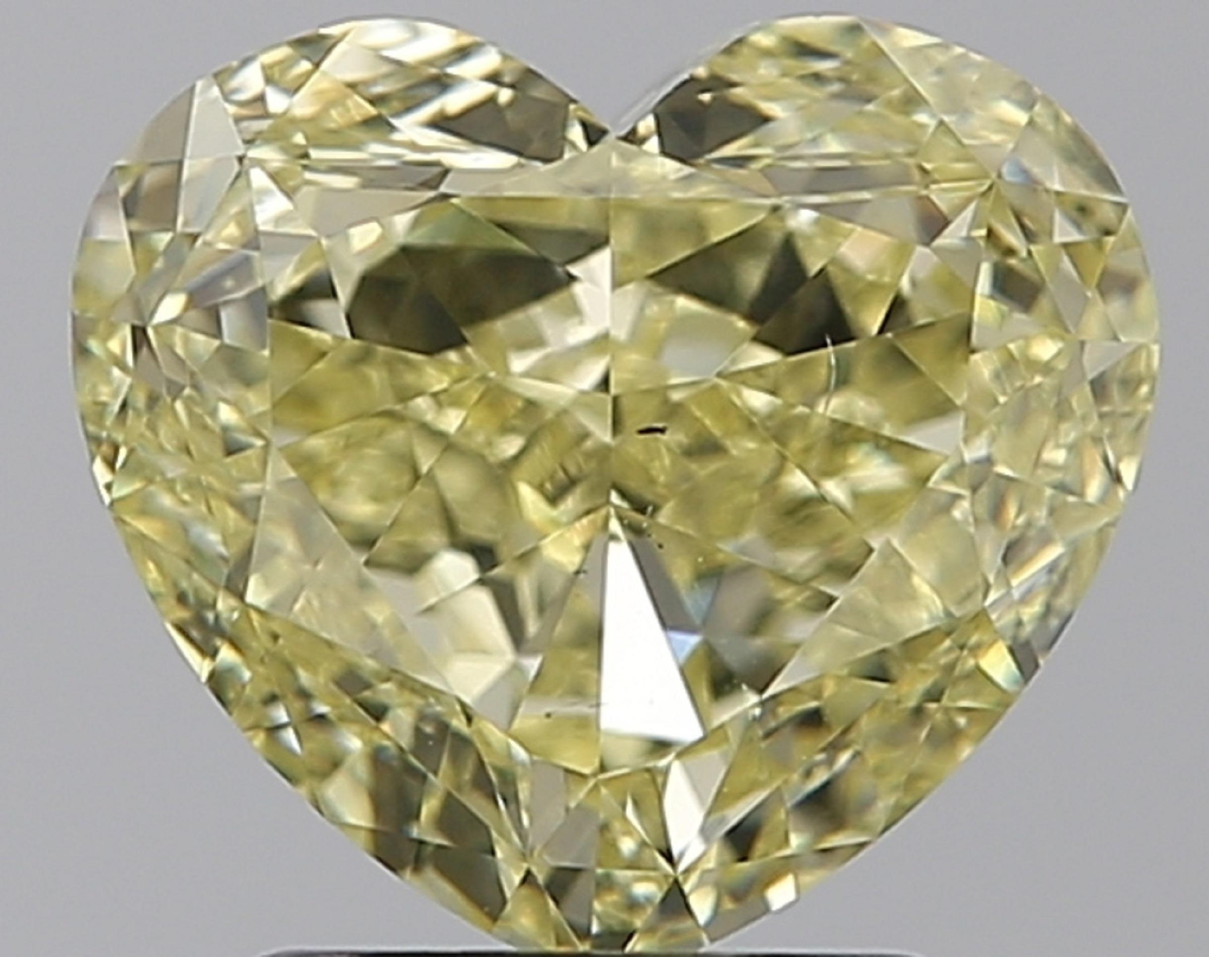 Contemporary GIA Certified 10.03 Carat Heart Diamond Fancy Yellow Necklace For Sale