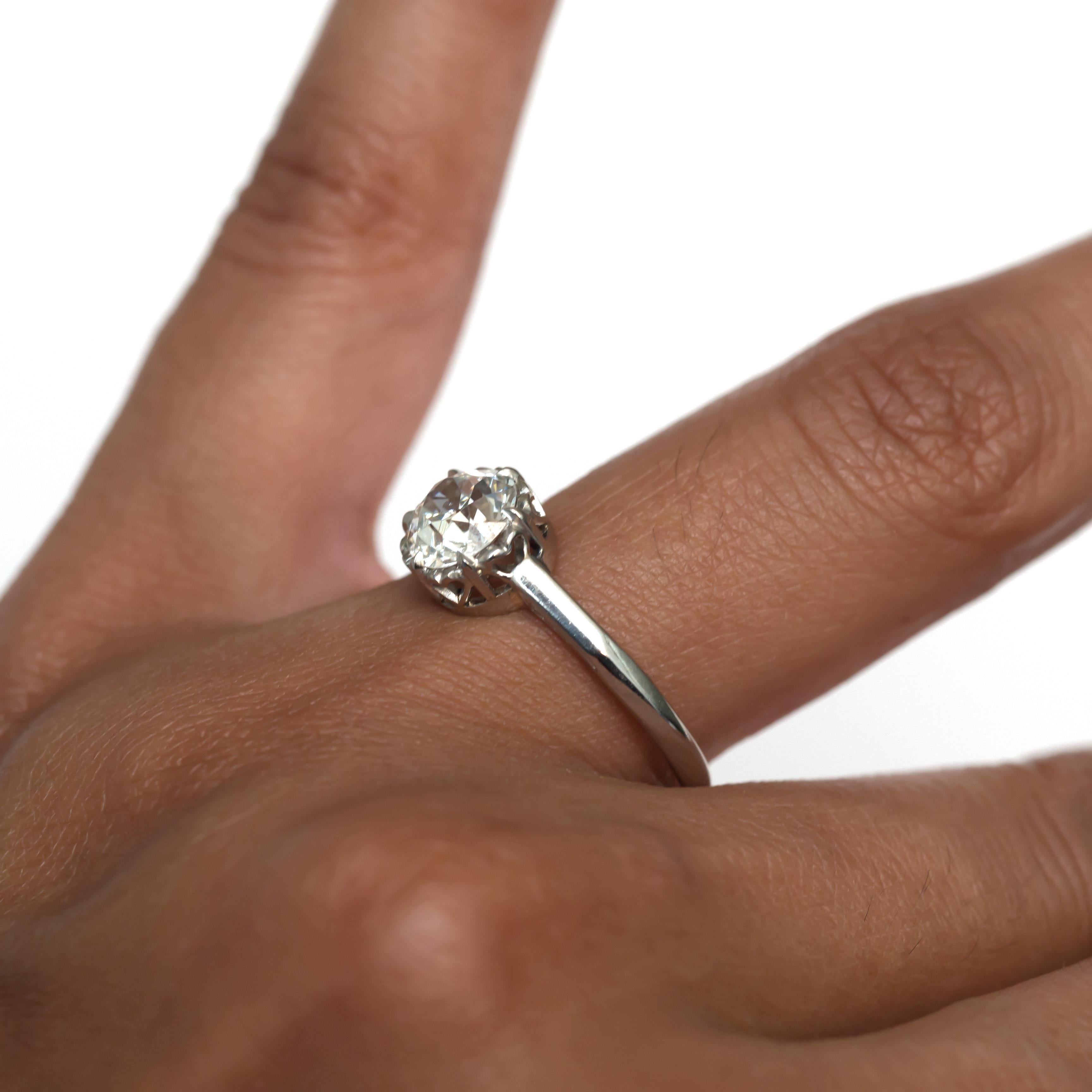 Bague de fiançailles en platine avec diamant de 1,10 carat certifié par le GIA en vente 2