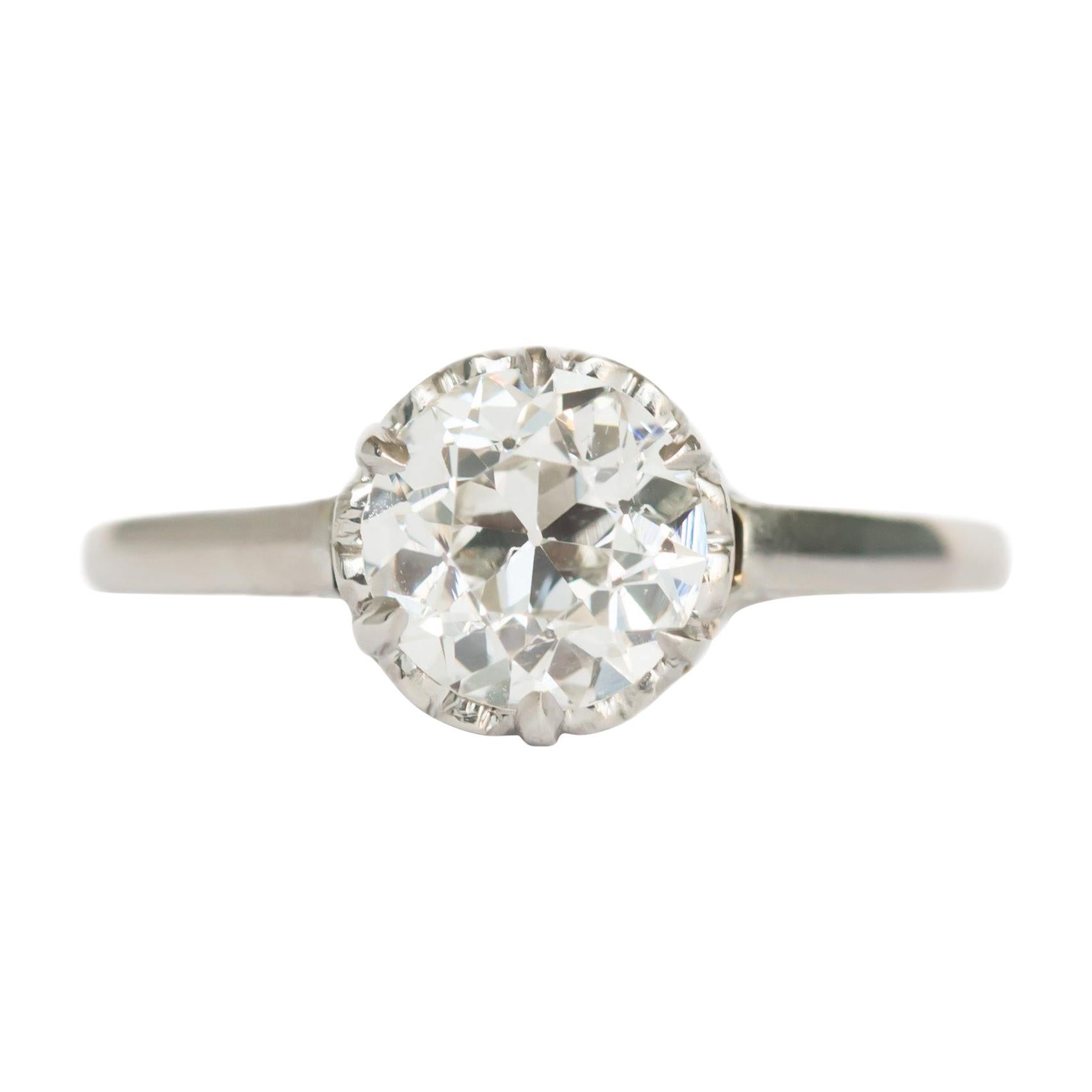 GIA Certified 1.10 Carat Diamond Platinum Engagement Ring For Sale
