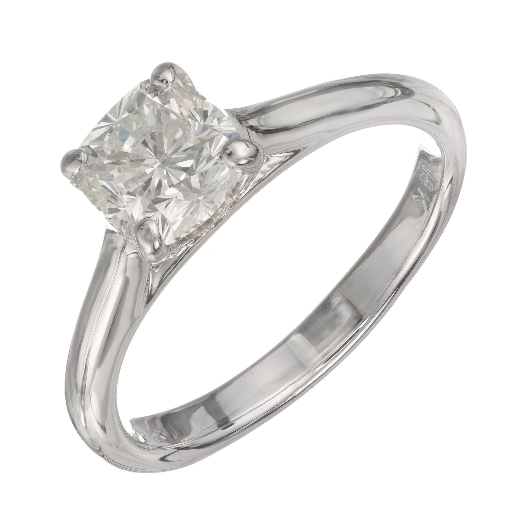 GIA Certified 1.10 Carat Diamond White Gold Engagement Ring For Sale
