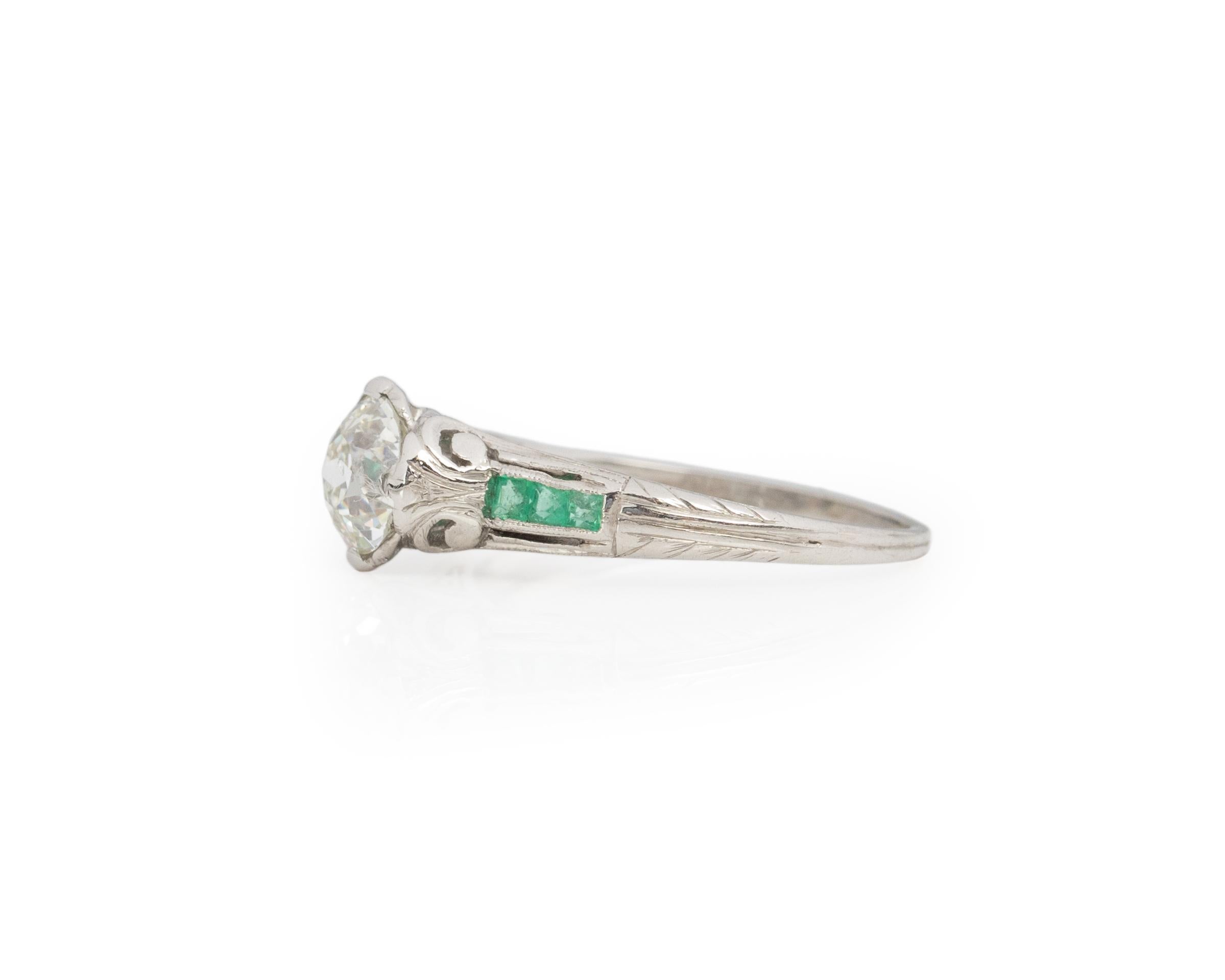 GIA Certified 1.10 Carat Edwardian Diamond Platinum Engagement Ring In Good Condition For Sale In Atlanta, GA