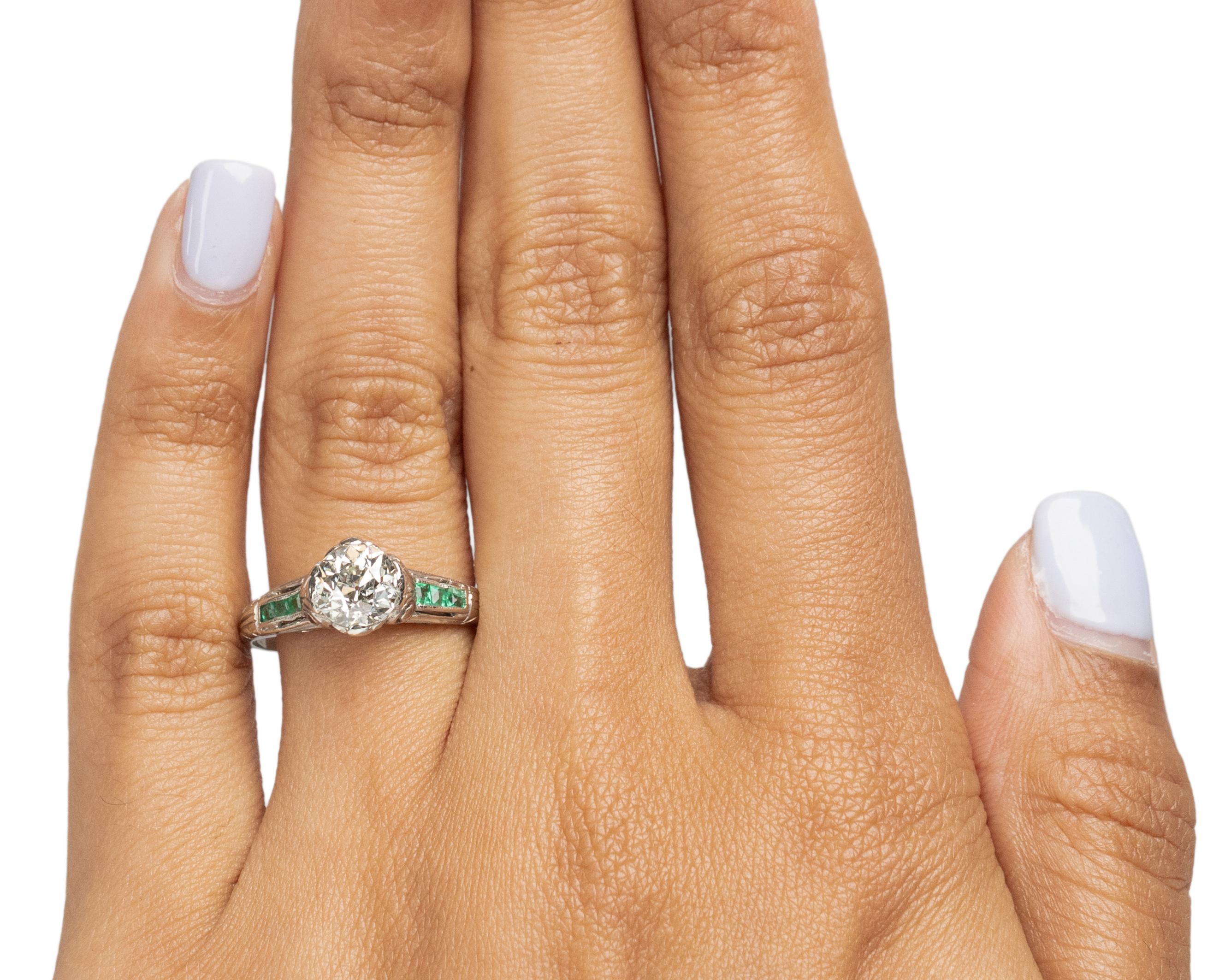 GIA-zertifizierter 1.10 Karat edwardianischer Diamant-Platin-Verlobungsring im Zustand „Gut“ im Angebot in Atlanta, GA