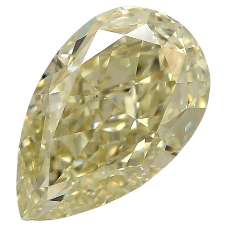 Diamante certificado por el GIA de 1,10 quilates, color amarillo verdoso claro «Fancy», pureza VS2