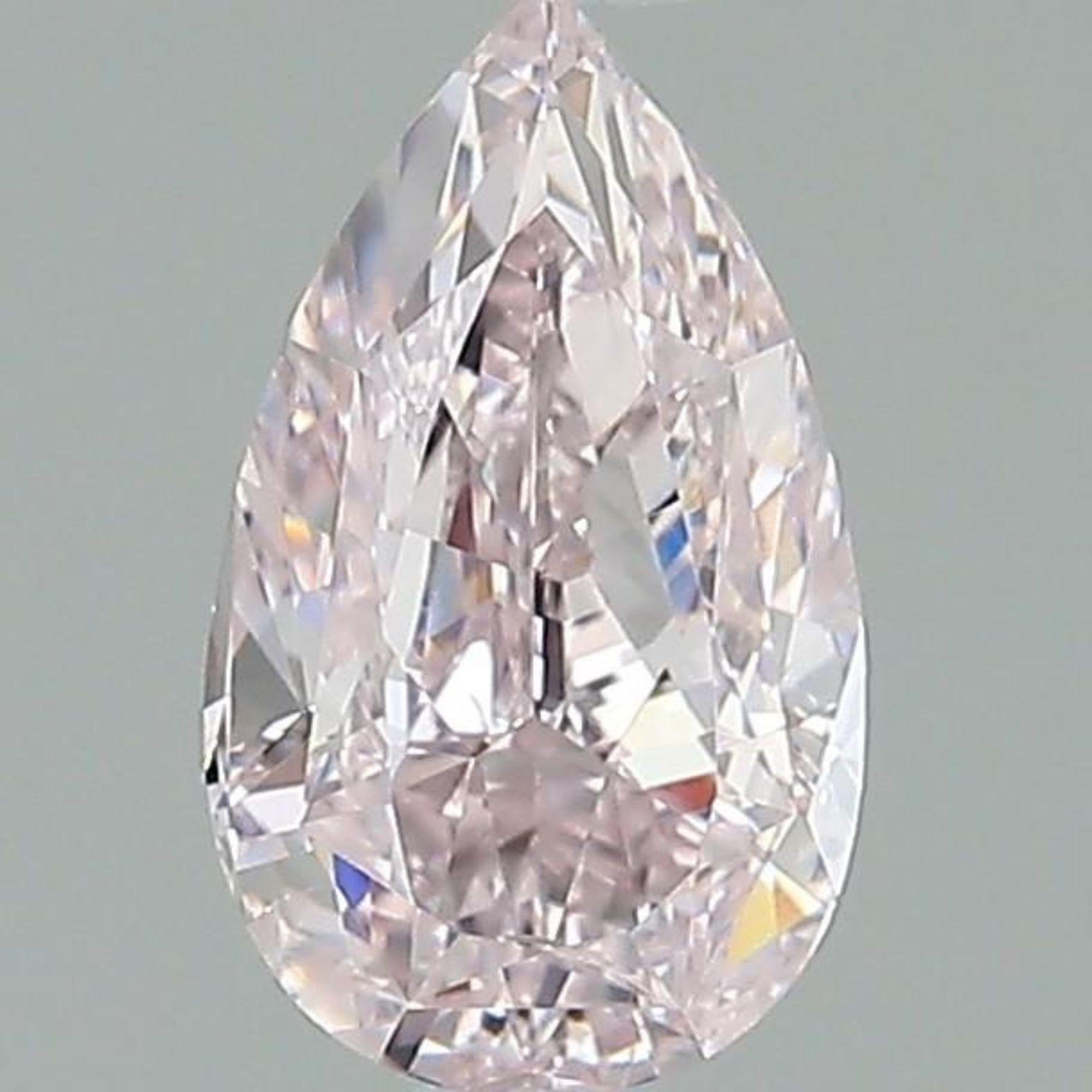 Diamant naturel brillant modifié de 1,10 carat de couleur rose clair poire, certifié par le GIA, d'une pureté de SI2 et d'une répartition uniforme de la couleur. Rare diamant rose mesurant 8,93 x 5,30 x 3,30 mm avec une bonne symétrie et un bon