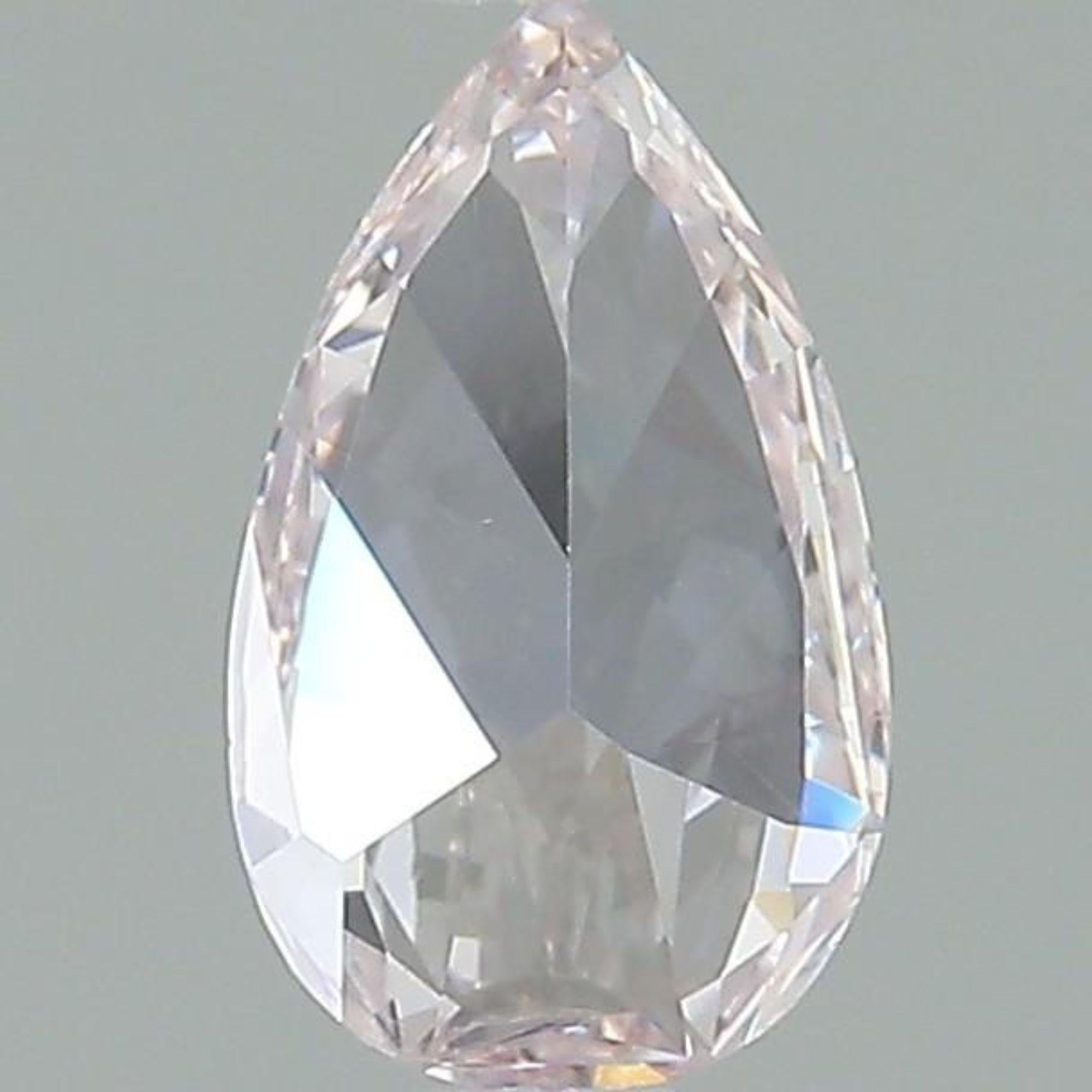 GIA Certified 1.10 Carat Fancy Light Pink Pear Cut Diamond Loose Pour femmes en vente