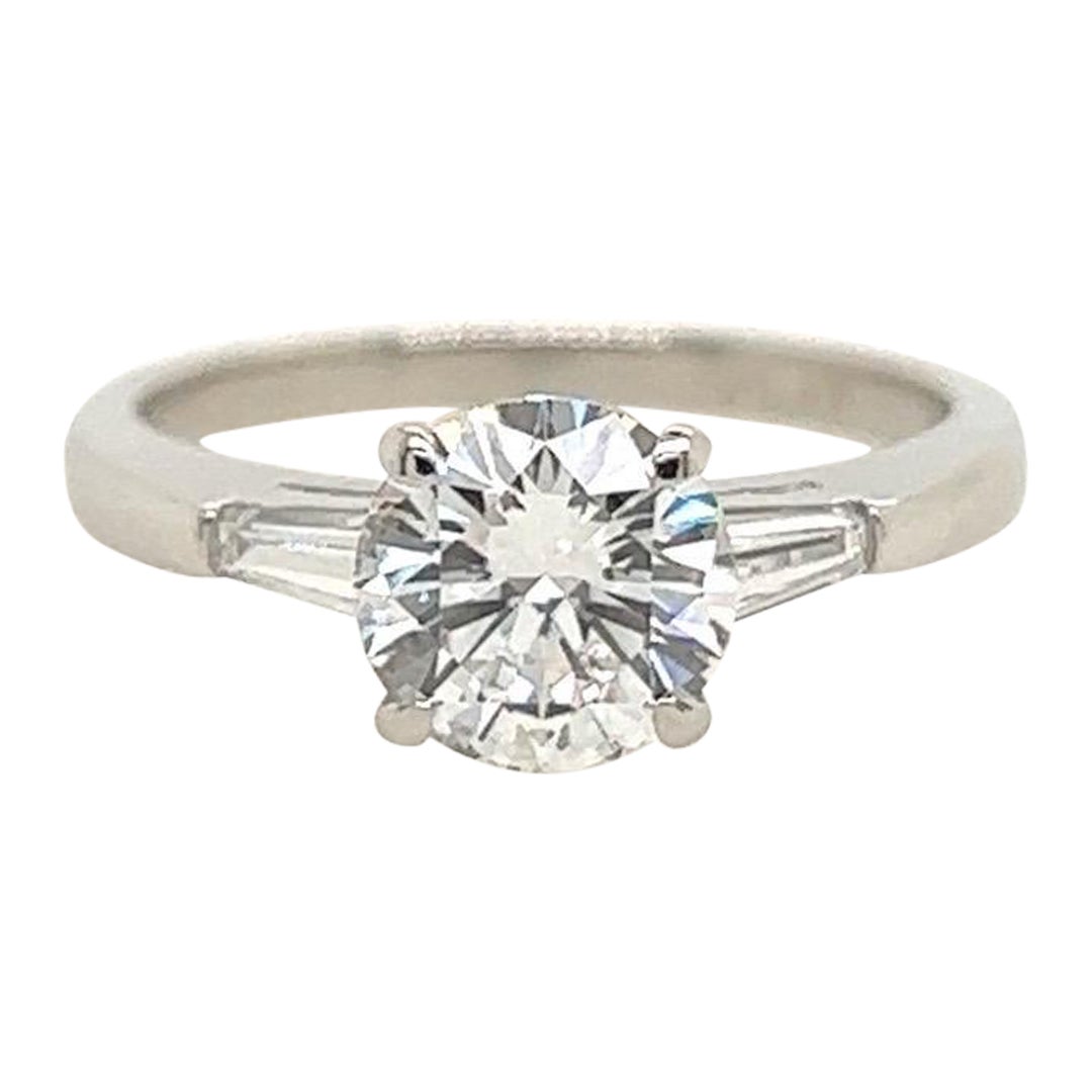 Diamant rond naturel de 1,10 carat certifié par le GIA E  Bague de fiançailles plaquée VS1 XXX