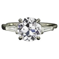 GIA Certificado 1,10 Quilates Antiguo Corte Europeo I VVS2 Diamante Anillo Estilo Vintage