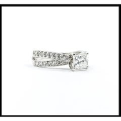 GIA Certified 1.10 CTW Princess Cut Diamond Ring in 14K White Gold- GIA 61375886