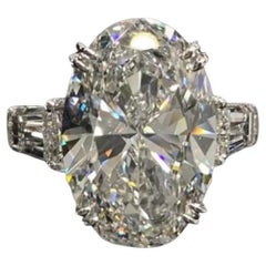 GIA zertifiziert 11,00 Karat D/VVS1 Oval Form Diamant 18K Gold Ring