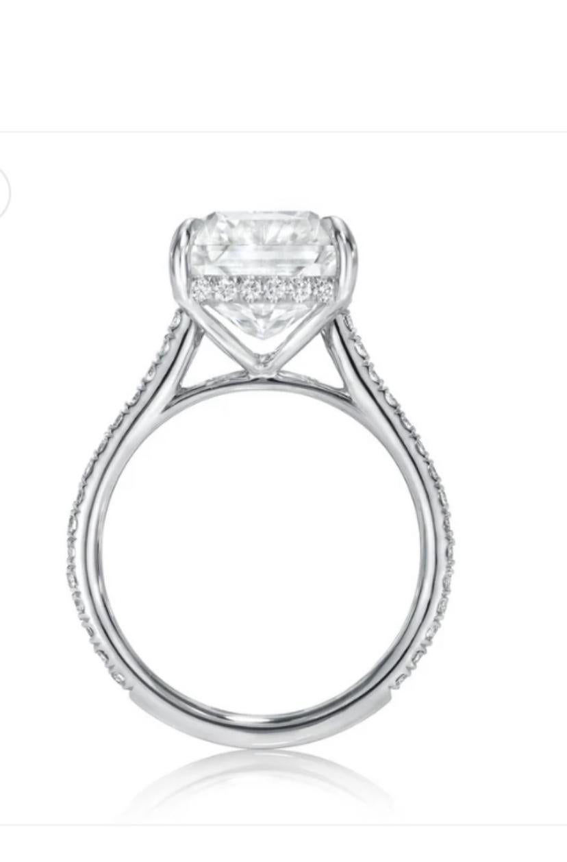 Taglio radiant Certificato GIA 11.00 Carati  Anello solitario con diamante di forma radiante E/VS1 in vendita