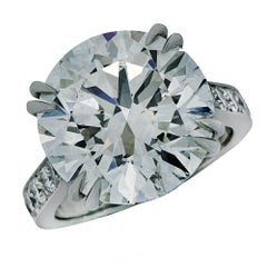 GIA Certified 11.02 Carat Round Brilliant Cut Diamond Engagement Ring