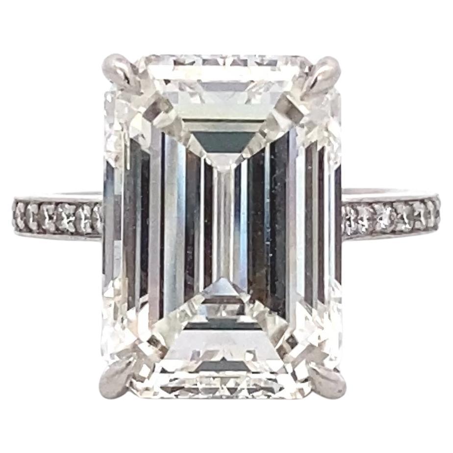 GIA-Certified 11.05-Carat Emerald Cut Diamond G, VS2 Diamond Ring in Platinum
