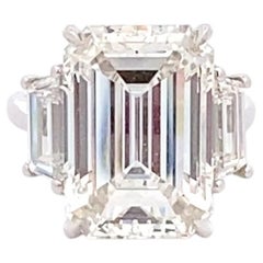 GIA-Certified 11.05-Carat Emerald Cut Diamond G, VS2 Diamond Ring in Platinum