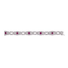 Bracelet en platine certifié GIA de 11,07 carats de rubis birman et de diamants sans échauffement