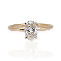 GIA Certified 1.10ct Diamond Solitaire Ring with Diamonds Accent