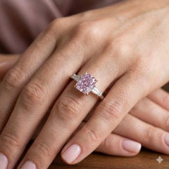 GIA-Certified 1.10ct Fancy Intense Purple-Pink Diamond Ring