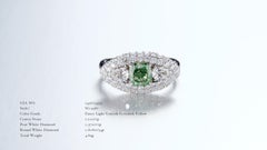 GIA Certified, 1.10ct Natural Fancy Light Grayish Greenish Yellow Cushion Ring