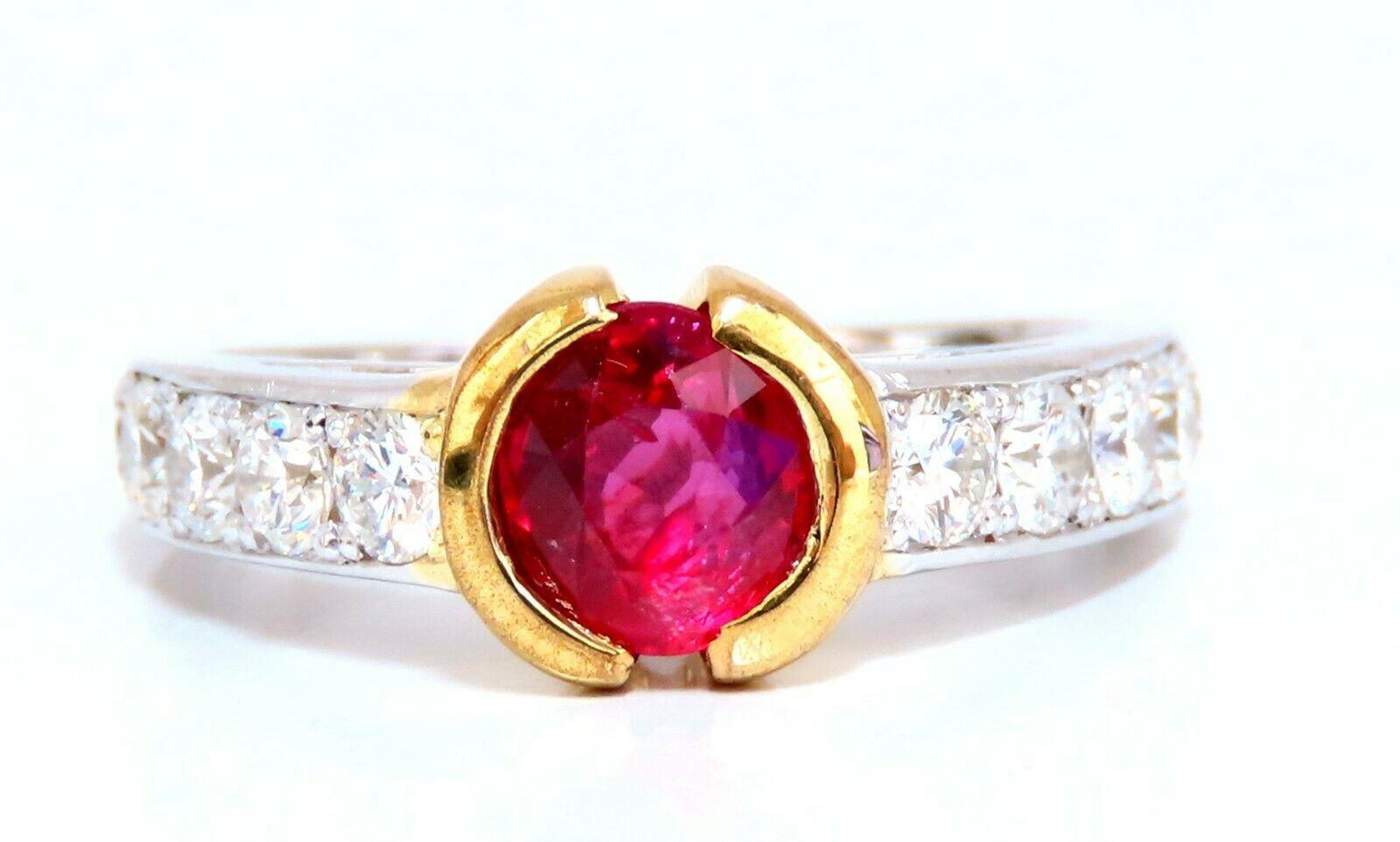 GIA Certified Ruby Accent Ring.

1.10ct. GIA Oval Bright Red Ruby

Report: 5192782950

(VS) Clean Clarity & Transparent.

6.49 X 5.58 X 3.46mm

GIA: No Heat



.86ct side round diamonds.

Vs-2 clarity, G color.

14kt white gold

5.4 grams.

current
