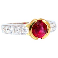 GIA-zertifizierter 1,10 Karat unbehandelter Rubin-Diamant-Ring mit lebhaftem roten Prime